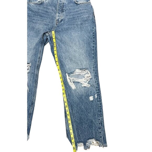 WE The FREE PEOPLE NWT Tapered Baggy Boyfriend High Rise Jeans Sz 31 Distressed - Picture 12 of 15